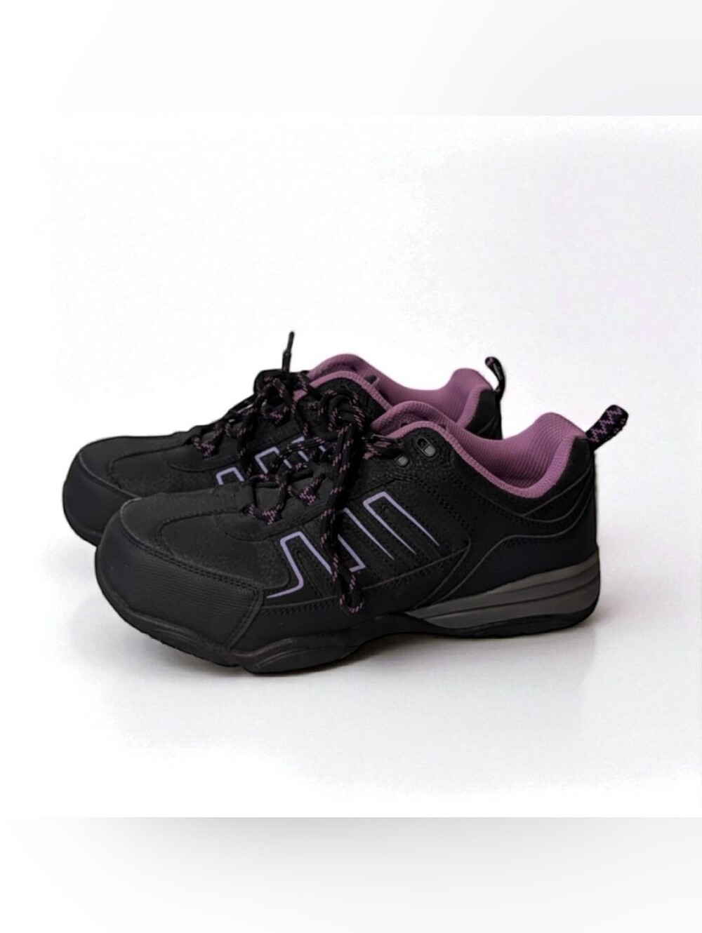 HyTest Women’s 7.5W Composite Toe Work Shoes Black & Purple K17320 EUC
